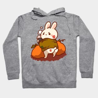 Cheeky Butt Bunny Cozy Fall Pumpkin Patch Hoodie